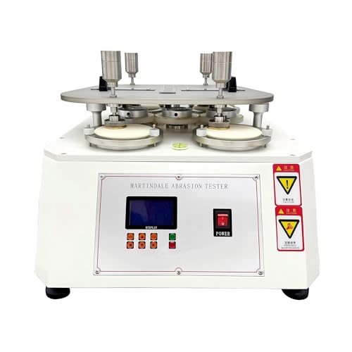 Yokoma Martindale Wear Testing Machine Martindale Abrasion Testing Machine Wear Fabric Abrasion Tester Fabric Pilling Test Equippment with 4 Sample Holders and Control Screen, AC110V