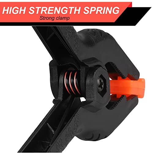 Image of 4 Pack Spring Clamps, 6inch Plastic Clips, Backdrop Clips, Big Clamps Heavy Duty, Spring Clips for Crafts, Backdrop Stand, Woodworking, Photography Studios (Black)
