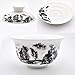 Teacups set,QMFIVE,Chinese Traditional Teaware Blue and White Porcelain Gaiwan Kungfu Tea bowl with Lid and Saucer - 6oz/180ml,Seclusion