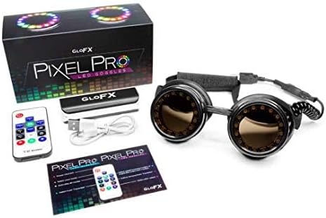 GloFX Full Color Programmable LED Goggles | 350 Modes | USB Rechargeable LED Light Up Rave Goggles | Perfect For EDM Music Festivals - Image 3