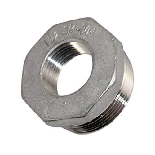 Male x Female Thread Reducer Bushing Pipe Fitting, Adapter, Stainless steel SS 304 NPT (1-1/2\" Male x 3/4\" Female)