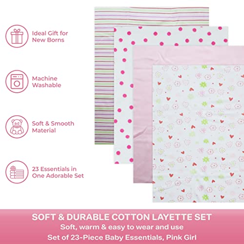 Image of Spasilk Baby Essential 23 Piece Layette Set for Newborns and Infants, 0-6 Months, Pink Girl