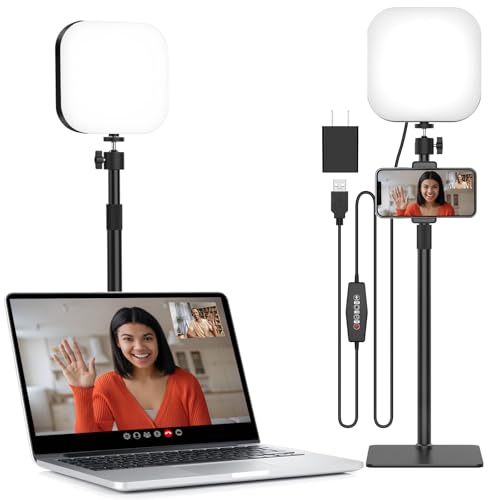Video Conference Lighting, 180 LED Video Light with 3 Color & 5 Brightness & Timmer for Video Recording, Webcam Light Phone Holder for Laptop Computer Online Meeting, Video Calls, Live Streaming by Mojimdo - Used condition - CA$31.02