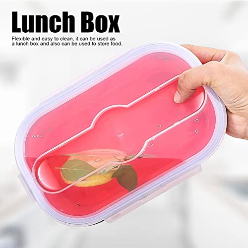 Lunchboxcontainer, 800 ml lunchbox opvouwbaar voor op reis voor buiten voor picknick(rood) - Image 5