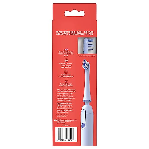 Colgate hum Replacement Heads, hum Toothbrush Heads with Floss Tip Bristles for Smart Toothbrush, Blue, 2 Pack