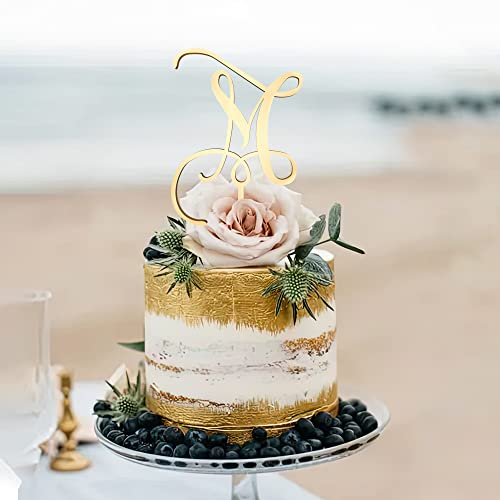 KISKISTONITE Initials M Cake Topper, Monogram...