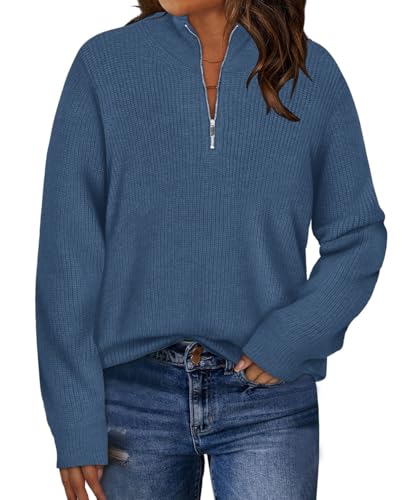 Image of TIYOMI Women Plus Size Tops Long Sleeves Mock Neck Sweaters Knit Pullover Sweater Adjustable Zipper Fall Autumn Winter Shirt