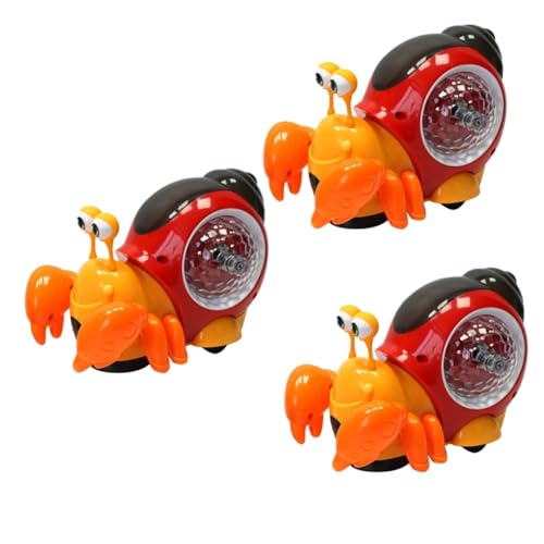 Totority 3 Piezas Cangrejo ermitaño de inducción Juguetes de Cangrejo para bebé Cangrejo de Juguete Juguetes de Cangrejo para niños Juguetes Infantiles Juguetes para de 6 Meses