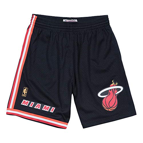 Short Miami Heat Road vintage Mitchell & Ness short de basket américain noir homme