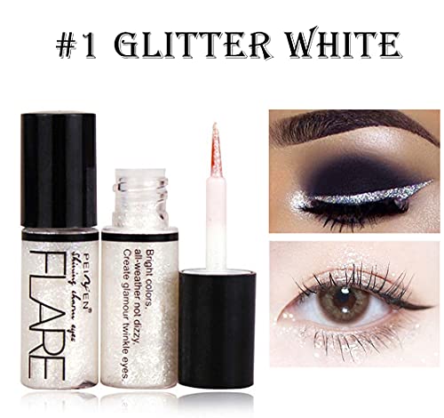 Etedes 4 Colors Glitter Eyeliner, Metallic Shimmer Glitter Eyeshadow, Long Lasting Waterproof Shimmer Sparkling Eyeliner (Set #01) #TOP4
