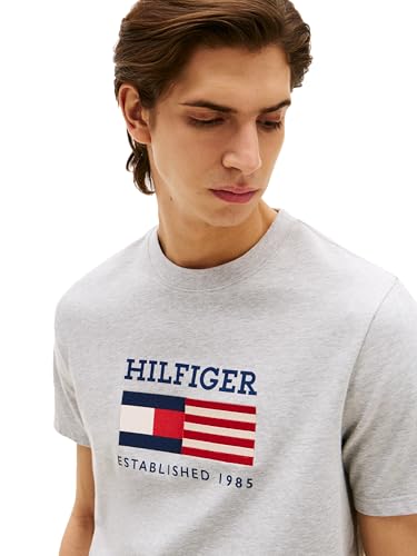 Tommy Hilfiger Men's Short Sleeve Cotton Graphic T-Shirts with Embroidered Flag Logo2