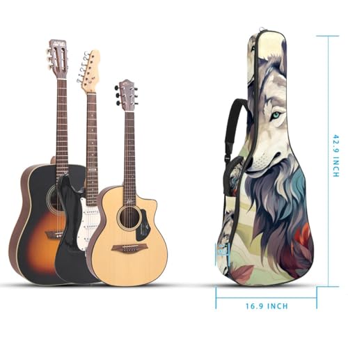 JRHEJTFZ Housse pour guitare acoustique de 1,9 cm d’épaisseur – Imperméable – Durable et élégant – Motif loup combattant, Multicolore., 42.9×16.9×4.7 in, Motif imprimé tendance - Les Beatles, Paul McCartney, John Lennon, RIngo Starr, George Harrison JRHEJTFZ Housse pour guitare acoustique de 1,9 cm d'épaisseur - Imperméable - Durable et élégant - Motif loup combattant, Multicolore., 42.9x16.9x4.7 in, Motif imprimé tendance – Image 6