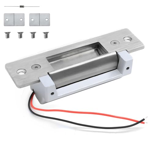 2026 Upgraded ANSI Standard Heavy Duty Electric Door Strike Lock for Door Access Control System Fail-Secure Fail-Safe Adjustable Access Control Cylindrical Locksets (Input Voltage 12VDC), Silver