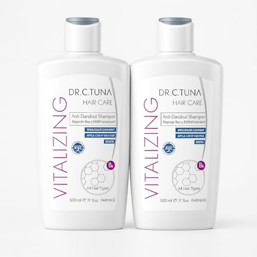 Farmasi Dr. C. Tuna Shampoo Antiforfora Vitalizing con Aglio e Aceto di Mele, Per Tutti i Tipi di Capelli, 2x500 ml