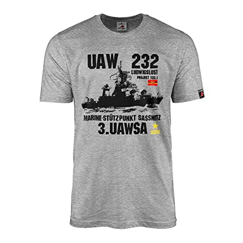 UAW 232 Ludwigslust 1331 t-shirt gris XL pour passionné de la marine allemande