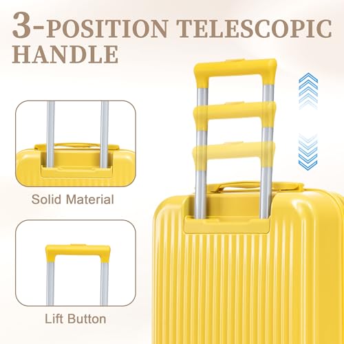 Image of 20 /14 Inch Hardside Luggage, Durable Suitcase with Spinner Wheels
