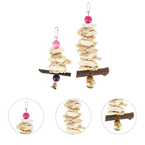 Balacoo 2Pcs Papagaio Osso de Choco Periquitos Brinquedo Gaiola de Pássaro Bico Guarnição Pedra De C