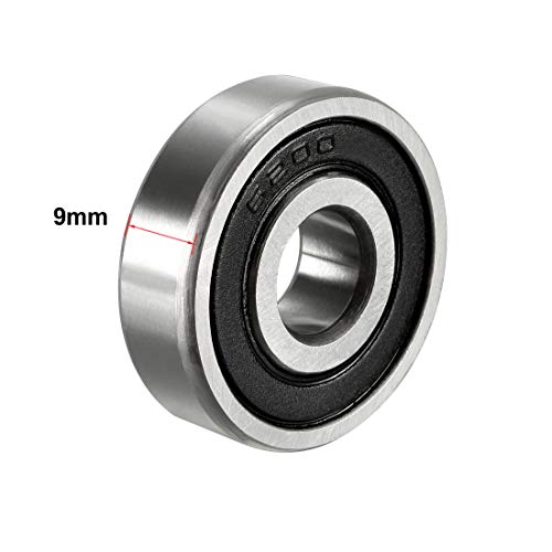 Uxcell 6200-2Rs Deep Groove Ball Bearing 10Mm X 30Mm X 9Mm Double Sealed Carbon Steel Bearings 8Pcs #TOP2