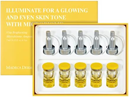 MADECA DERMA VITA MICROBIOME AMPOULE for Women by Dongkook Pharmaceutical - Facial Serum for Brightened and Even-Toned Skin with Hyaluronic Acid and Vita Brightening Biome (7ml/0.23 fl oz * 5)