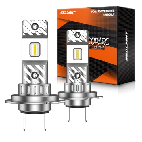 Image of SEALIGHT H7 LED Fog Bulb, 36000LM 800% Super Brighter, 6500K Hi /Low Beam, With 15000RPM Cooling Fan, 60000HRS+ Lifespan, Pack of 2
