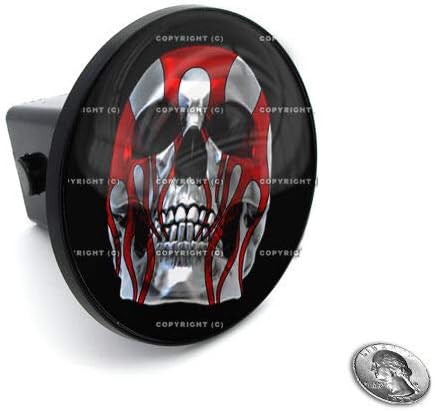 2" Tow Hitch Receiver Plug Cover Insert for SUV's & Trucks - Fire Skull Style-9856-6761