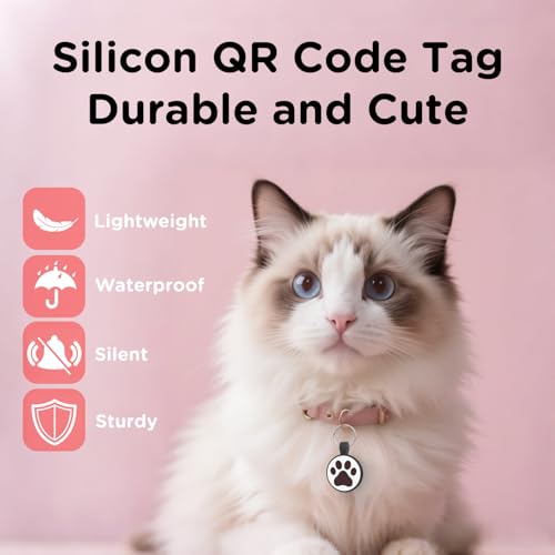 Médaille à code QR pour chat avec alerte de localisation et contacts multiples