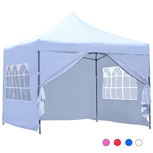 GDY 10x10 Ft Outdoor Pop Up Canopy Tent Commercial Portable Instant Folding Shelter Gazebos Blue