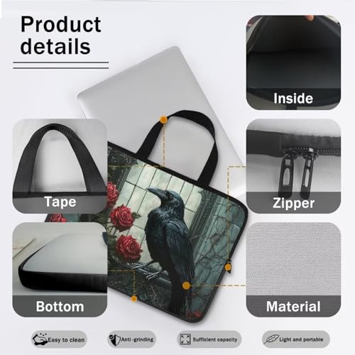 Funda para portátil Suobstales Raven Rose 17 pulg miniatura 5
