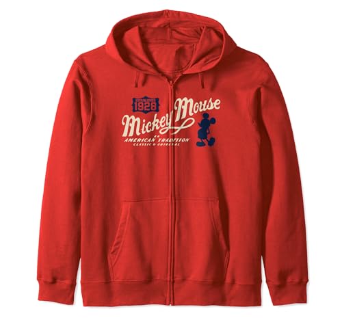 Mickey Mouse Zip Hoodie American Tradition : Vêtement Idéal pour Weekend Relax