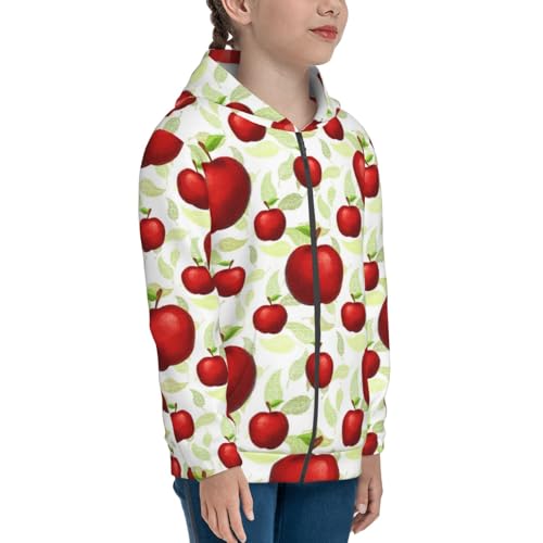 Fruit Apples Kids Pullover Hoodies Boys Zip Up Sweatshirts Girls Athletic Clothes with Pocket4