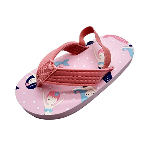 Sandalias para niñas y niños, sandalias de tiras cómodas para niñas Eva con chanclas ajustables para niños, correas de playa para niños pequeños, sandalias elásticas, zapatos de verano, Rosa., 24 EU