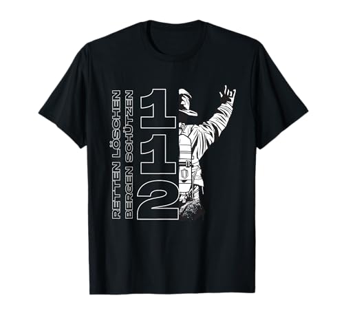 Feuerwehr Retten, Löschen, Bergen, Schützen 112 Herren Mann T-Shirt