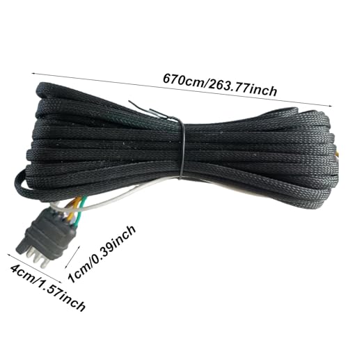 Extensión de cableado del remolque con manga de nylon resistente al desgaste 5