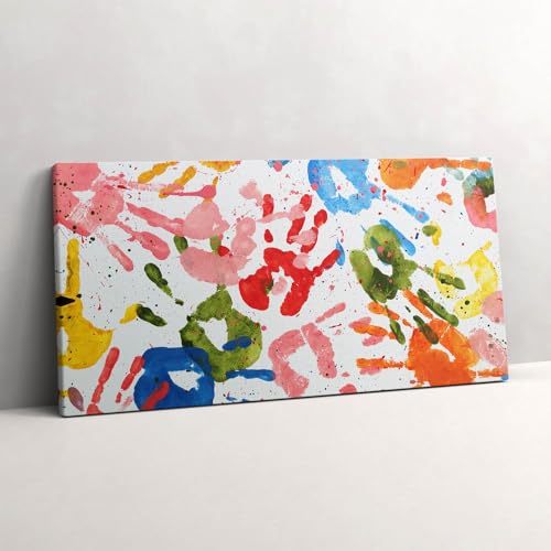 Murale d'art tableau photo sur toile 120x60cm Enfants artistiques Wallfluent