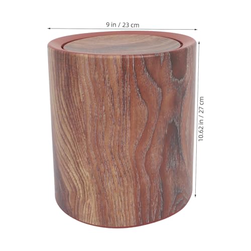 Caneca de Basura Mediana con Tapa y Acabado en Madera miniatura 2