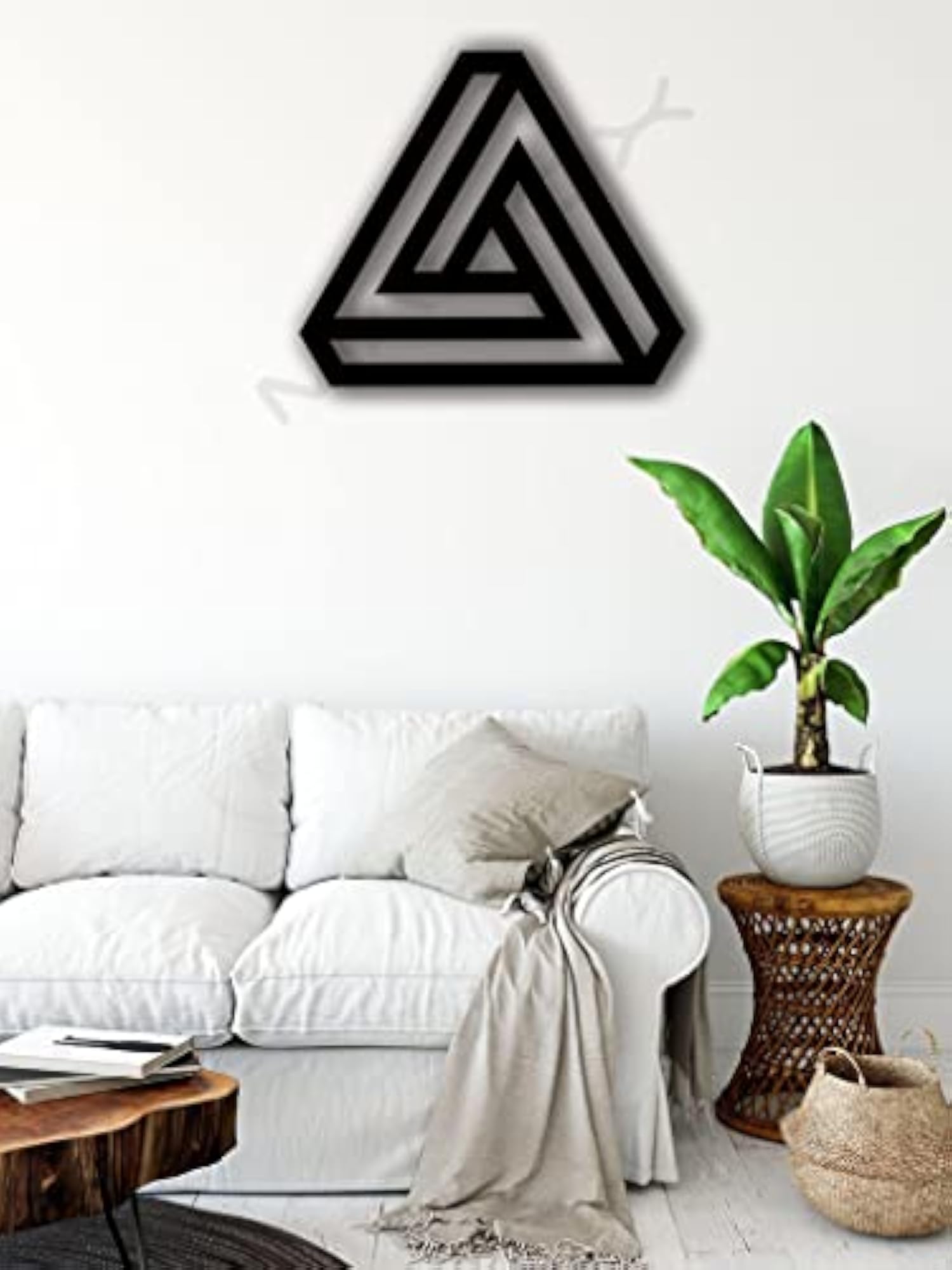 Infinity Triangle Wooden Wall Art for Home Decoration