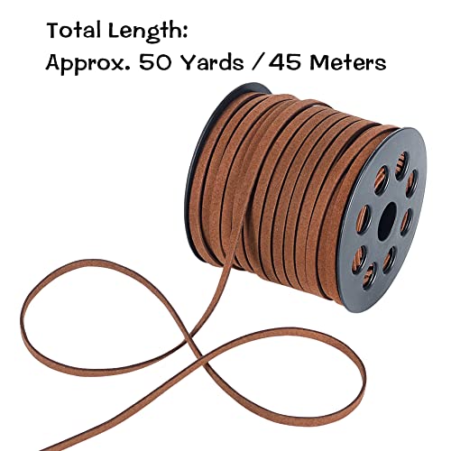 Tenn Well 5Mm Suede Cord, 49 Yards Flat Faux Leather Lace Cord For Necklaces, Bracelets, Jewelry Making, Beading And Diy Crafts (Brown) #TOP3