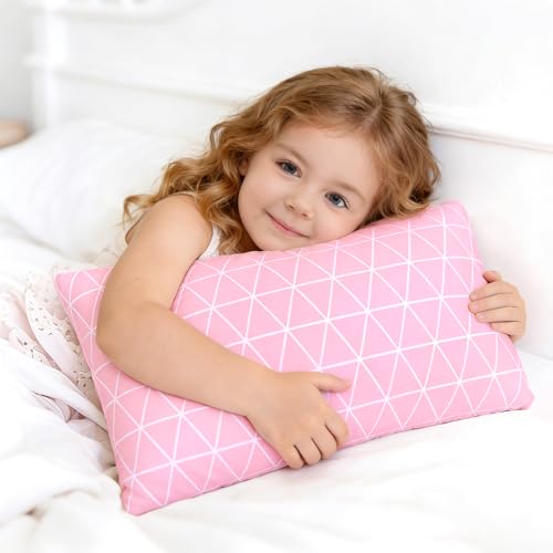 Image of Kids Toddler Pillowcases 2 Pack Pillow Cover Pillowslip Case Fits Pillows sizesd 13 x 18 or 12x 16 for Kids Bedding Pillow Cover Baby Crib Pillow Cases Pink Link /Dot - by UOMNY