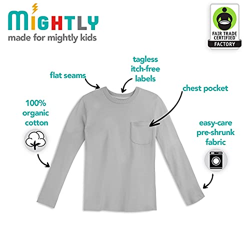 Image of Mightly Boys and Girls' Long Sleeve Raglan Shirt | Organic Cotton, Colorful Casual Stylish Clothes, Soft&Fresh Crew Neck Tee