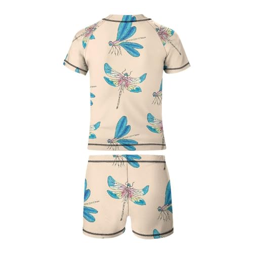 Bright Multicolored DragonfliesChildren's Swimsuits Boys Two Piece Suit9-11Y（140cm）3