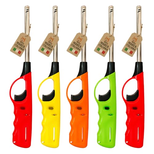 AkitaInk Set 5 Accendigas Lunghi Ricaricabili - Accendini per Cucina,