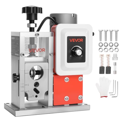 Image of VEVOR Electric Wire Stripping Machine, 0.06-1.57 in, 400W Automatic Motorized Cable Stripper, 9.84 IPS (15 m/min) Wire Peeler with Blades, V-Shaped Rollers, Cooling Fan, for Scrap Copper Recycling