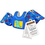 BLUEMARS Toddler Swim Vest for Swimming Pool Floater,Toddler Floaties for 30-50 Pounds, Arm Floaties Water Wings for Children 1,2,3,4,5,6,7 Years Old (Blue-Dinosaur)