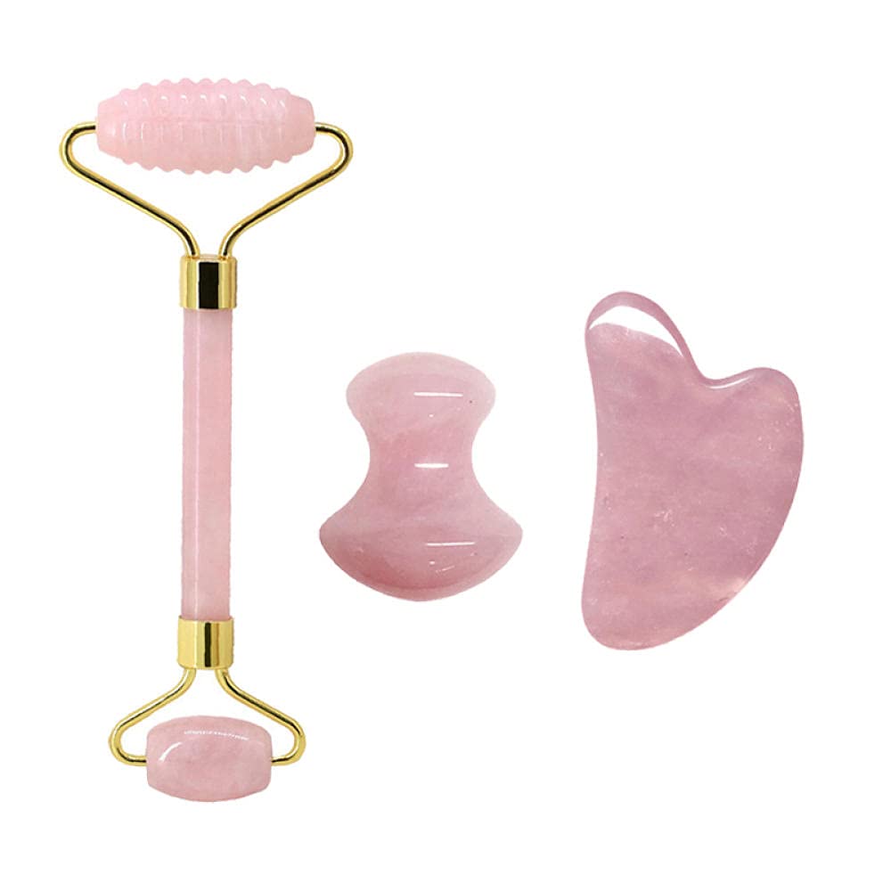 Natural Rose Quartz Vial Giada Rullo Gua Sha Sha Sha Shoad Face Slimming Massager Massaggio Facciale Massaggio Lifting Tool Real Stone Gua Sa-CINA_Tipo D.