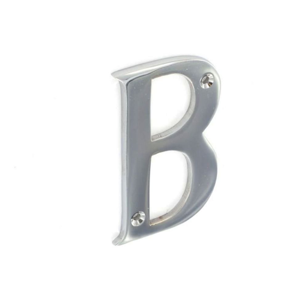 Letter B Chrome House Door Numeral â€“ 3 / 75mm