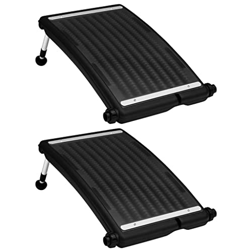 vidaXL 2X Paneles Calefactores Solares de Piscina Curvos Sistema de Calefacción Calentador Agua Caliente Sol de Energía Abrazaderas Manguera 72,5x46cm