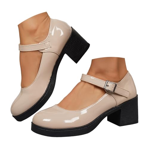 Talons hauts confortables à bout rond et bride cheville pour femme