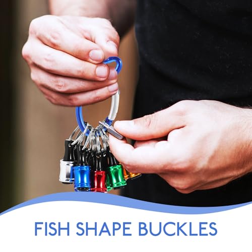 BESPORTBLE 10 Stück Fischform Karabinerhaken Aus Aluminium Einseitige Federschnallen Für Outdoor Camping Und Angeln Robuste Und Praktische Schnalle Für Rucksack Und Ausrüstung