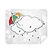 Umbrella Weather Cloud Illustration Pattern Cleaning Cloth Screen Cleaner 2pcs Suede Fabric