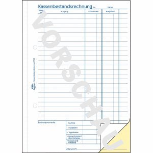 AVERY Zweckform 10 x Formularbuch Kassenbericht A5 2x40 Blatt mit Ausfüllhilfe